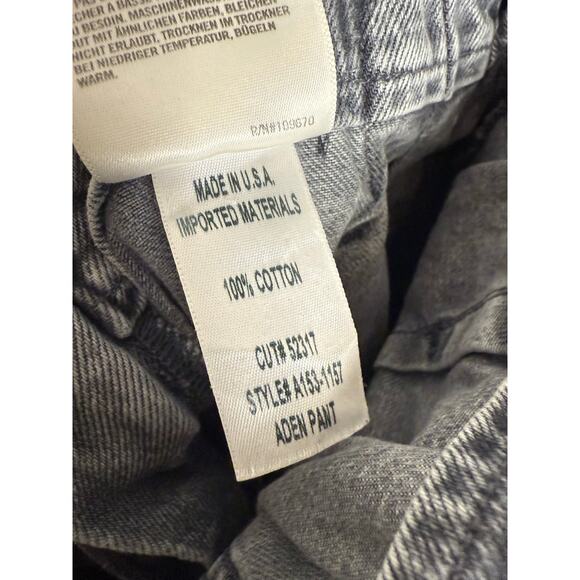 Agolde Aden Paperbag Belted Utility Wide Leg Jeans Rolling Thunder Gray Size 25 - Picture 13 of 13